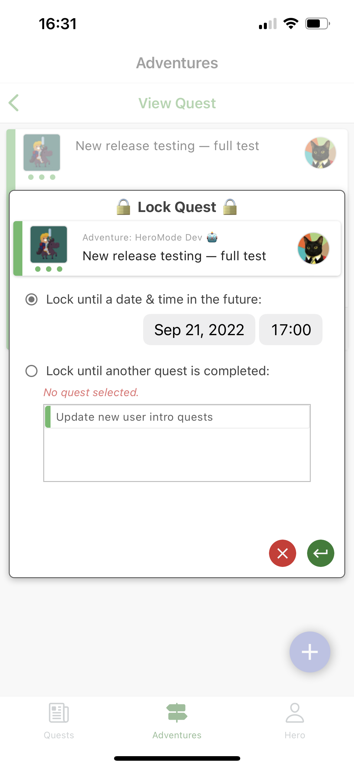 use quest locking functionality in heromode to hide the less urgent quests, so you can focus on the most relevant quests
